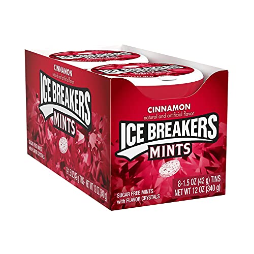 ICE BREAKERS Mints (Cinnamon, Sugar Free, 1.5-Ounce Containers, Pack of 8)
