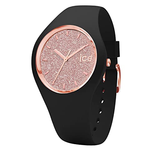 Ice-Watch - ICE glitter Black Rose-Gold - Reloj negro para Mujer con Correa de Silicona - 001353 (Medium)