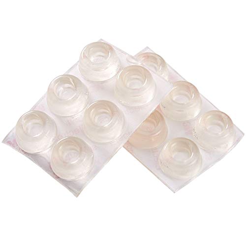 INCREWAY 22*10mm Pies de goma, 12 Piezas Transparentes Silicona Parachoques para Muebles Almohadilla Autoadhesiva Adhesivos de Amortiguación