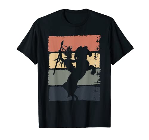 Indígena Jinete De Caballo India Retro Nativo Americano Camiseta