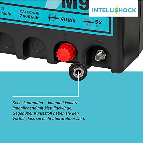 Intellishock M90 - Electrificador de vallas para pastos, 230 V, para vallas eléctricas, para vallas de pasto, electricidad, ideal para proteger caballos, vacas,