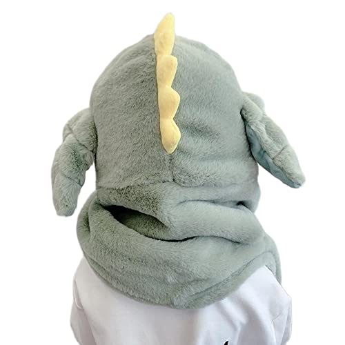 Invierno niños bufanda guantes sombrero conjunto pequeño dinosaurio gorra for niños niñas niños niños moviéndose orejas lindo cálido beanie auricular espueros sombreros de felpa sombrero bufanda 1pc