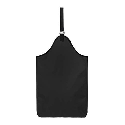 Inzopo - Bolsas de heno de alimentación lenta para caballos cabras, heno Oxford equino y bolsa de grano con agujero delantero, 2 colores a elegir, color negro