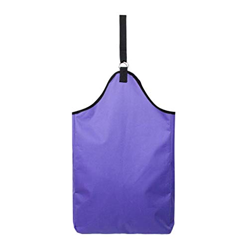 Inzopo - Bolsas de heno de alimentación lenta para caballos cabras, heno Oxford equino y bolsa de grano con agujero delantero, 2 colores a elegir, morado