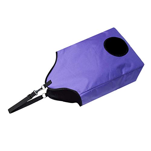 Inzopo - Bolsas de heno de alimentación lenta para caballos cabras, heno Oxford equino y bolsa de grano con agujero delantero, 2 colores a elegir, morado