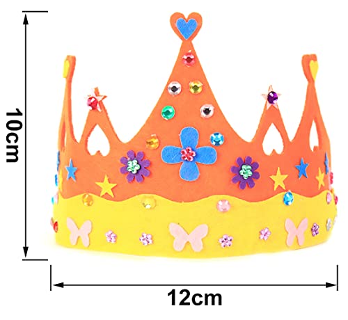 Irtyif XGzhsa 9 piezas Coronas Princesas, corona de cumpleaños para niños, DIY Corona de fieltro para fiestas de cumpleaños, fiestas navideñas, celebraciones