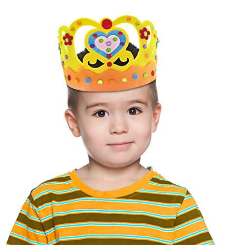 Irtyif XGzhsa 9 piezas Coronas Princesas, corona de cumpleaños para niños, DIY Corona de fieltro para fiestas de cumpleaños, fiestas navideñas, celebraciones