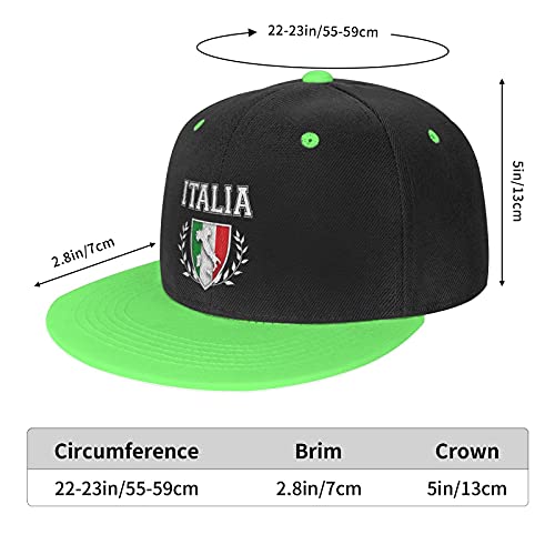 Italia Italia Italia Bandera Italiana Clásica Estilo Americano Boutique Gorra De Béisbol Unisex Imprimir As-Hip Hop Blanco El Snapback Sombreros, verde, Talla única