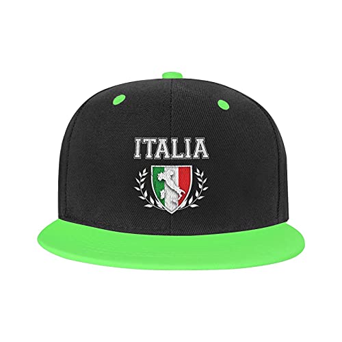 Italia Italia Italia Bandera Italiana Clásica Estilo Americano Boutique Gorra De Béisbol Unisex Imprimir As-Hip Hop Blanco El Snapback Sombreros, verde, Talla única