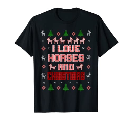 JINETTE DE CABALLOS NAVIDAD X-mas I LOVE HORSES Camiseta