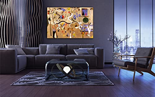 Joan Miro Art Painting Surrealismo Carnaval Póster Abstracto Arte de la Pared Cuadro Cuadro Cuadro Cuadro Cuadro Cuadro Moderno Decoración de Sala (30 x 45 cm), Sin Enmarcado)