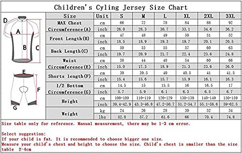 JPOJPO Ciclismo Bicicleta Pantalones Cortos Niños Bicicletas Equitación Medio Pantalones 4D Gel Acolchado Ciclo desgaste Medias - - Medium