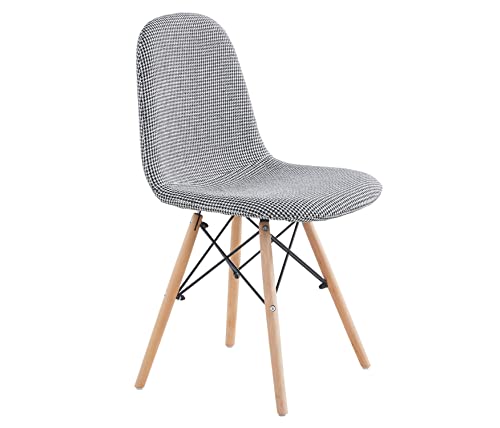 JUANIO Juego de 4 sillas de Comedor tapizadas en Blanco/Negro, Ancho 45 cm x Fondo 50 cm x Alto 82,5 cm