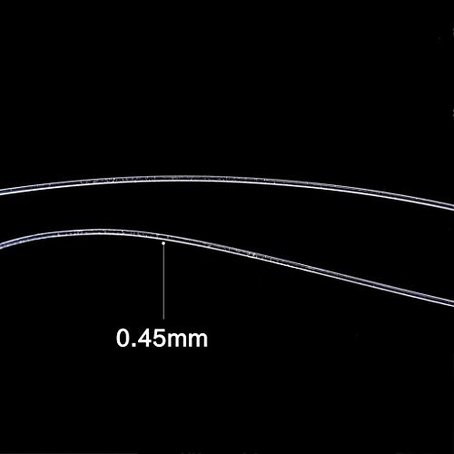 JZZJ 500 m de Hilo Invisible de Nylon Transparente para Colgar Adornos y Costura, Fuerte y Invisible, con Aguja de Abalorios (0,45 mm)