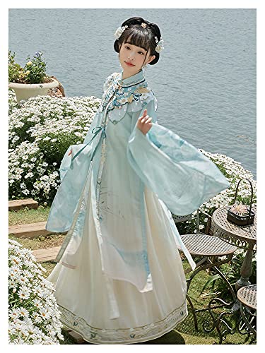 KAITUO Ropa Hanfu China Tradicional Bordado Femenino Ropa Ming Dinastía Trajes Antiguos Trajes de Danza Folk (Color : Vest, Size : L.)