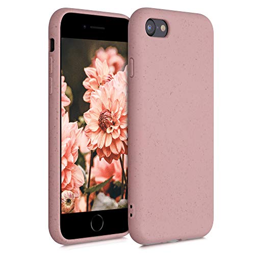 kalibri Carcasa Compatible con Apple iPhone 7/8 / SE (2020) - Funda de TPU y Trigo Natural ecológico - Rosa Viejo