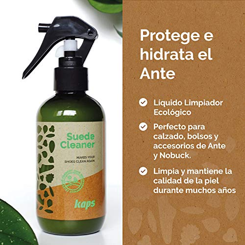 Kaps Suede Cleaner | Ecológico, Sin Disolventes, Biodegradable | Líquido Limpiador para Calzado, Bolsos y Accesorios de Ante y Cuero Nobuck | Hecho en Europa