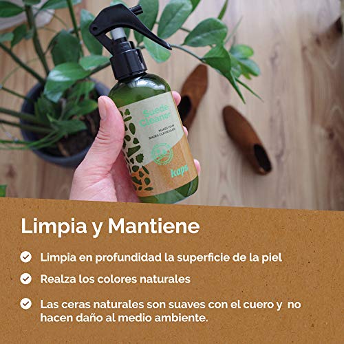 Kaps Suede Cleaner | Ecológico, Sin Disolventes, Biodegradable | Líquido Limpiador para Calzado, Bolsos y Accesorios de Ante y Cuero Nobuck | Hecho en Europa