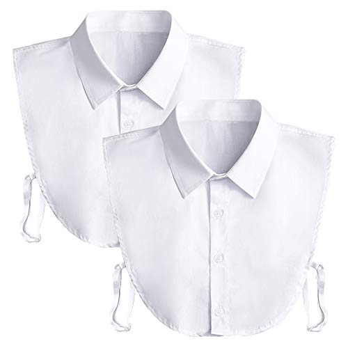 Kayhan Falsa Collar Desmontable Cuello de Dickey Blusa Media Camisas Peter Pan Falsa Collar para Mujeres y niñas Favors - Blanco - Talla Unica