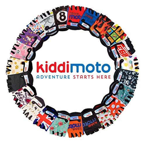 Kiddimoto Guantes de Ciclismo sin Dedos para Infantil (niñas y niños) - Bicicleta, MTB, BMX, Carretera, Montaña - Oficial Marc Marquez - Talla: M (5-8 años)