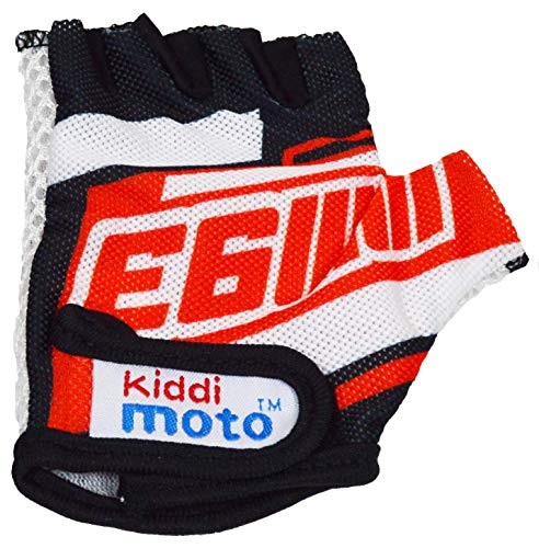 Kiddimoto Guantes de Ciclismo sin Dedos para Infantil (niñas y niños) - Bicicleta, MTB, BMX, Carretera, Montaña - Oficial Marc Marquez - Talla: M (5-8 años)