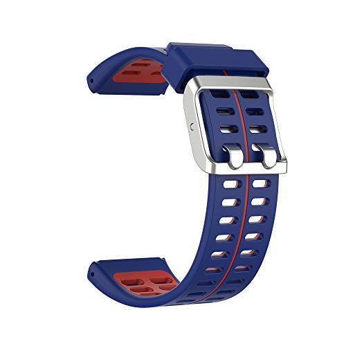 KINOEHOO Correas para relojes Compatible con Polar V800 Pulseras de repuesto.Correas para relojesde siliCompatible cona.(Rojo azul)