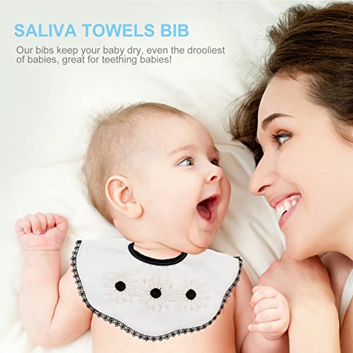 Kisangel 2 Unids Cuello de Flores Bib Anti Mancha Babero Giratorio Babero Cuello de Bebé Saliva Toallas Ropa Protector de Ropa para Bebés Suministros Recién Nacidos