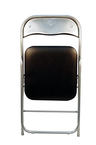 La Silla Española Sevilla - Silla plegable en aluminio con asisento y respaldo acolchados en PVC, Negro, 78x43,5x46 cm
