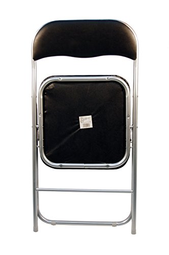 La Silla Española Sevilla - Silla plegable en aluminio con asisento y respaldo acolchados en PVC, Negro, 78x43,5x46 cm