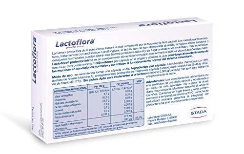 LACTOFLORA - Protector Íntimo - Bienestar Intimo de la Muje, 20 Cápsulas