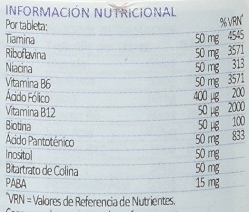 Lamberts Vitamina B-50 Complex - Tabletas, One size, Vanilla, 60 Unidad