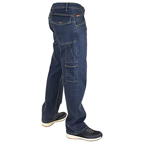 Lcpnt239"Lee Cooper Pantalones, Ropa de Seguridad del Carpintero Stretch Denim Jeans Pantalones de Trabajo, Azul Claro, Tamaño 36"" Cintura Regular 31"" Pierna"