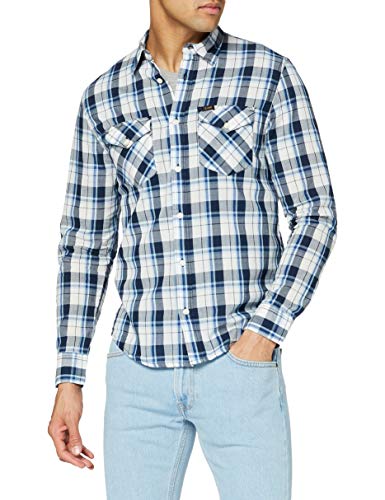 Lee Camiseta Normal Camisa, Azul Marino, M para Hombre