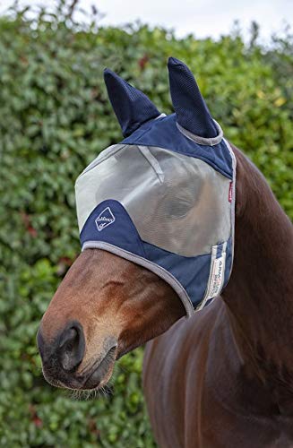 LeMieux Armour Shield Protector Fly Mask Half with Ears, Unisex-Adult, Navy, X-Small
