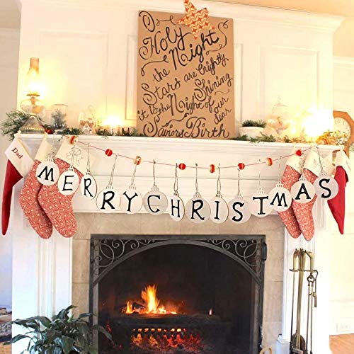 Lifreer 30 piezas de madera natural rodajas de madera redonda bolas en blanco colgantes árbol de Navidad adornos para bricolaje manualidades decoraciones de árbol de Navidad