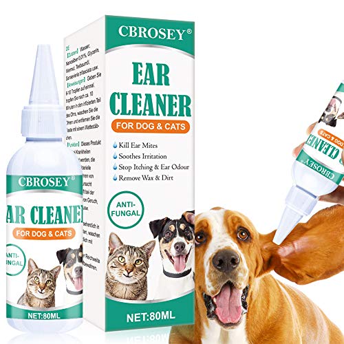 Limpiador de Oidos para Perros,Limpiador Oidos para Perros y Gatos,Dog Ear Cleaner,Solución de infección limpiador de oídos para perros, gatos, detener la picazón, los ácaros del olor eliminar