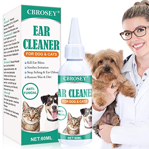 Limpiador de Oidos para Perros,Limpiador Oidos para Perros y Gatos,Dog Ear Cleaner,Solución de infección limpiador de oídos para perros, gatos, detener la picazón, los ácaros del olor eliminar