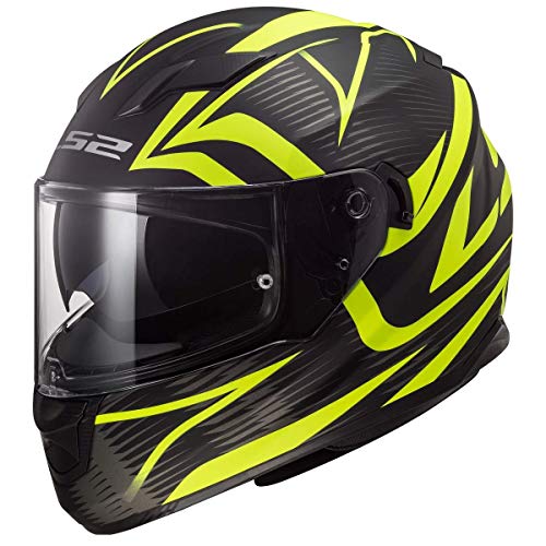 LS2 Casco de moto STREAM EVO JINK MAT Negro Amarillo, Negro/Amarillo, S