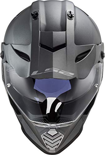 LS2 Pioneer Casco Moto, Hombre, Titanium, L