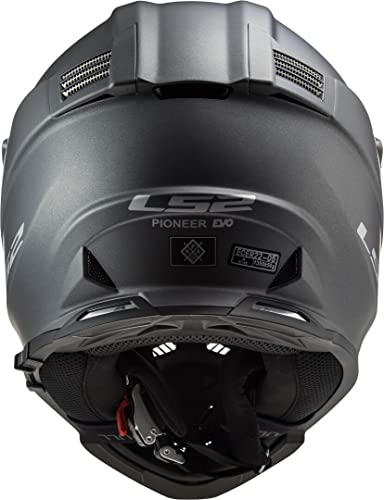 LS2 Pioneer Casco Moto, Hombre, Titanium, L