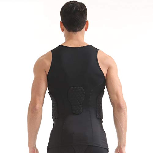 LXC Anticolisión Chaleco Protección Costilla Acolchada para Fútbol Baloncesto Hockey Equipo Protección (Color : Black, Size : M)