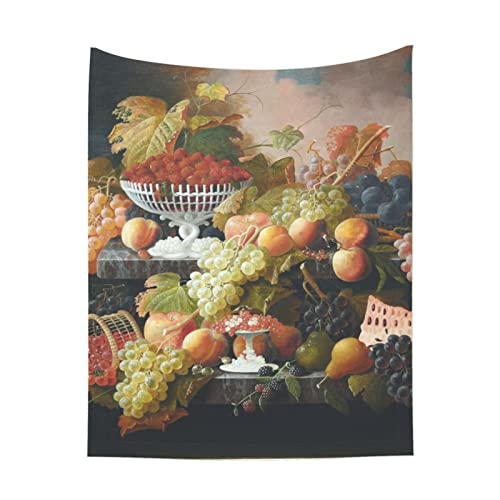 Manta de Gatito Abundance of Fruit Severin Roesen Oil Canvas Manta para Perro para Cama Manta de Felpa Suave y esponjosa de Primera Calidad Manta Suave y cálida para Mascotas pequeñas para Camas, sof