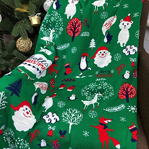 Manta navideña de Acrílico colección Feliz Navidad / Variante Verde / 130x170 cm / 100% Acrílico