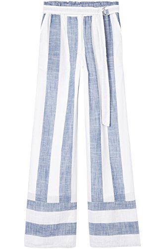 Marca Amazon - find. Pantalones de Rayas para Mujer, Azul (Ecru Blue), 46, Label: XXL