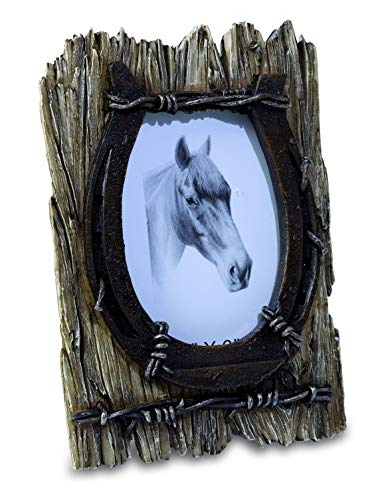 Marco de fotos de hierro a caballo en resina 24,5/14/1,5 cm