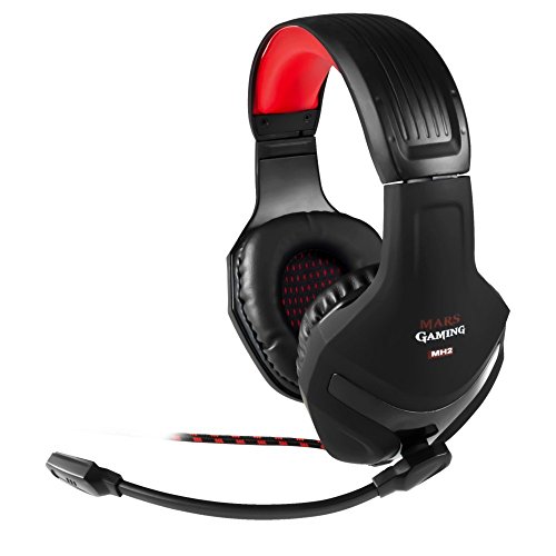 Mars Gaming MH2, Auriculares Gaming con Micrófono, Ultrabass, Cancelación Ruido