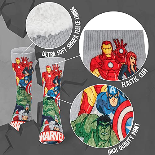 Marvel Calcetines Hombre Antideslizantes de Avengers de Andar por Casa (Gris)