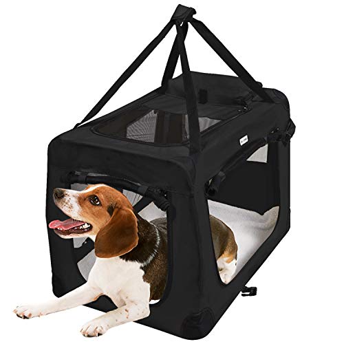 MC Star Transportin para Perros Gatos Mascotas Plegable Portátil Impermeable Tela Oxford Portador Bolsa de Transporte para Coche Viaje, XL 82 x 58cm Negro