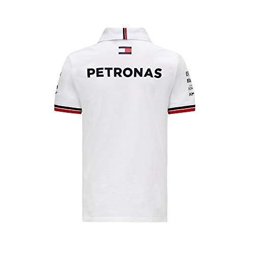 Mercedes-AMG Petronas - Mercancía Oficial de Fórmula 1 2021 Colección - Hombre - Polo - Manga Corta - Blanco - XL
