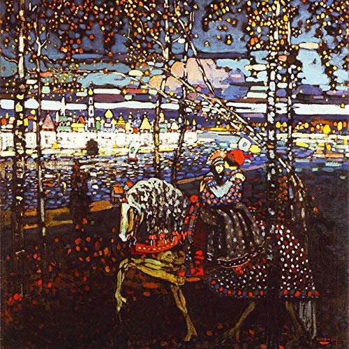 Migneco & Smith el póster Illustre'E Kandinsky par de caballos cód. 090148 (cm.50 x 50) impresión artística papel 240 g sin marco